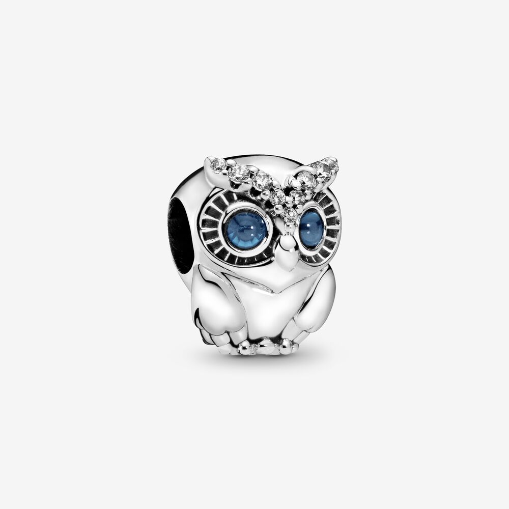 Sparkling Owl Charm | Sterling silver | Pandora US