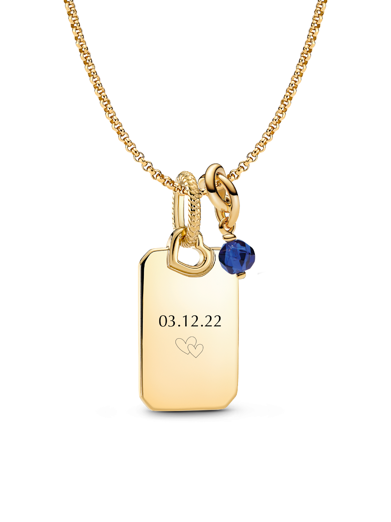 September Engravable Dangle Charm Necklace Set