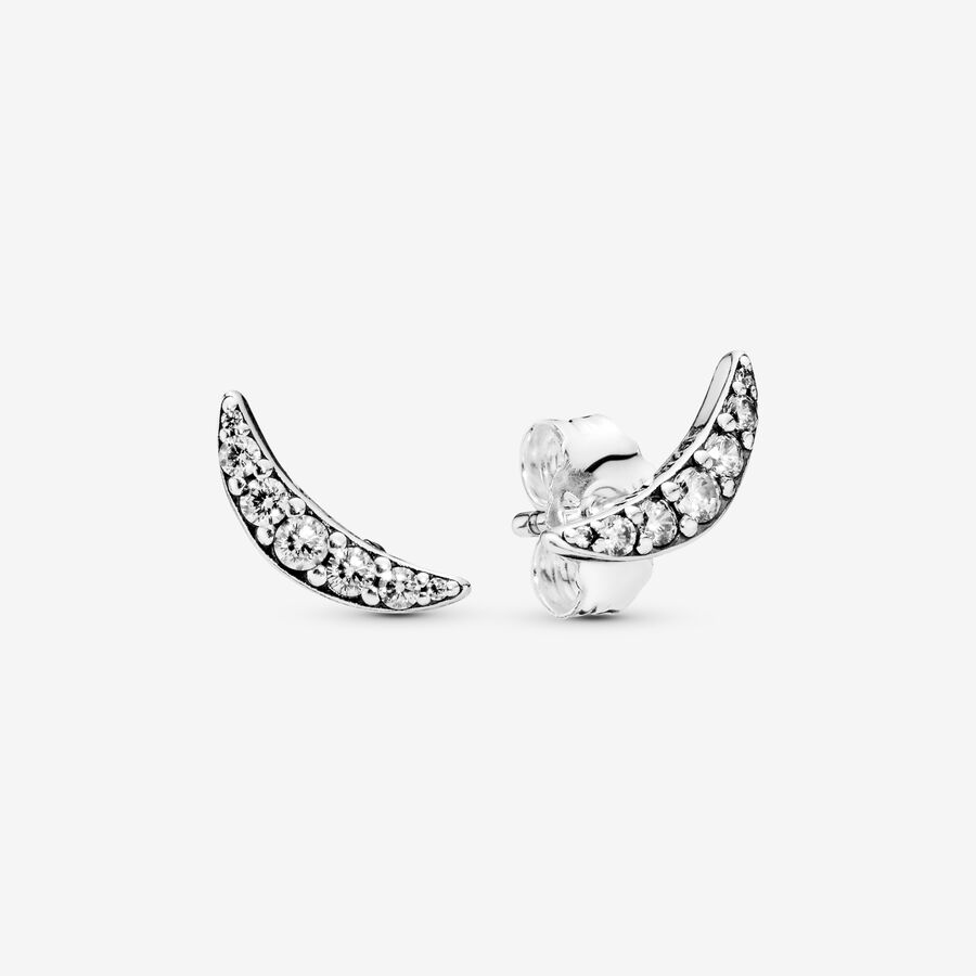 FINAL SALE - Sparkling Crescent Moon Earrings image number 0