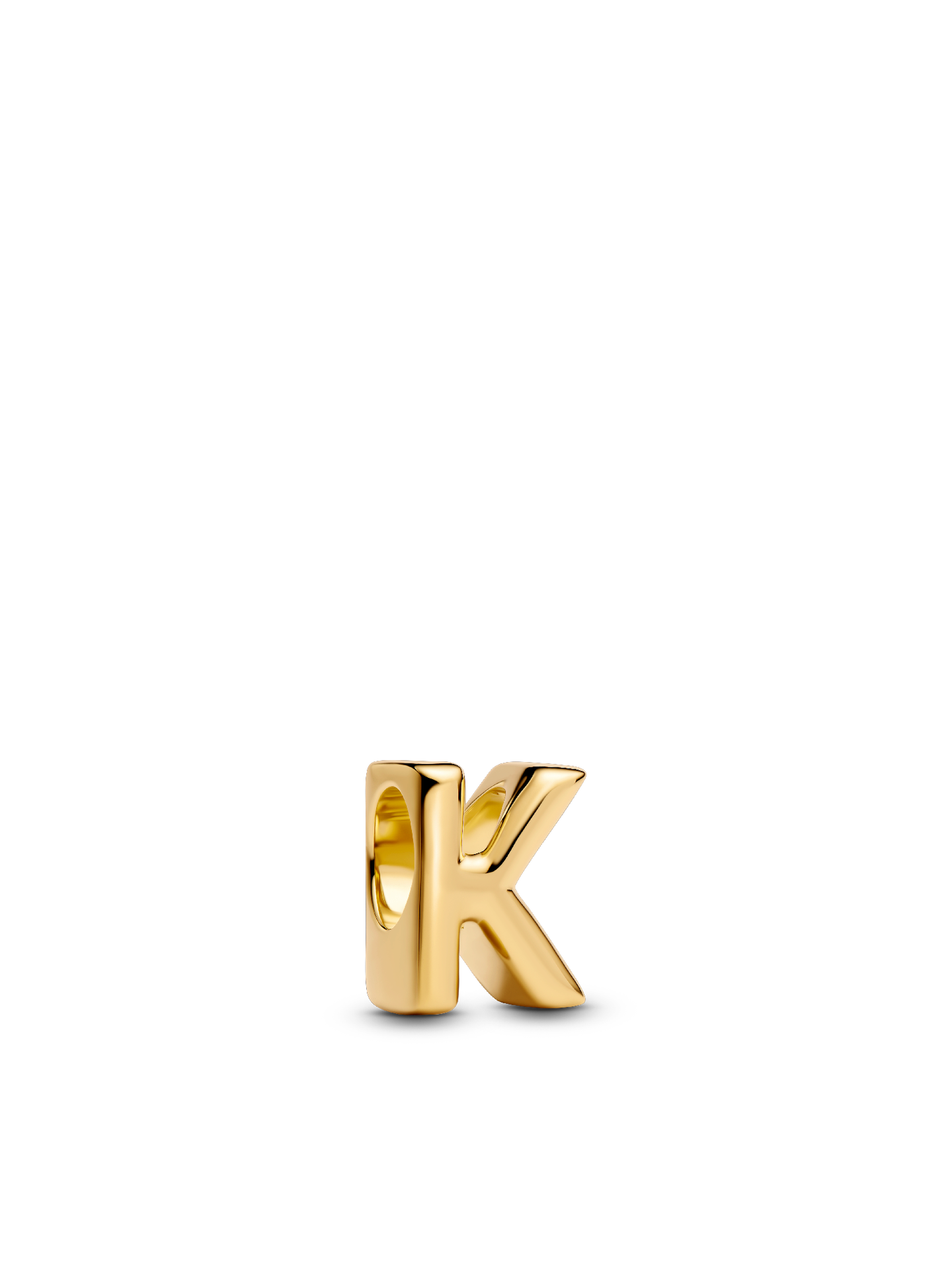 Женский шарм Pandora Letter K Alphabet Charm, Gold plated, цвет: Позолоченный