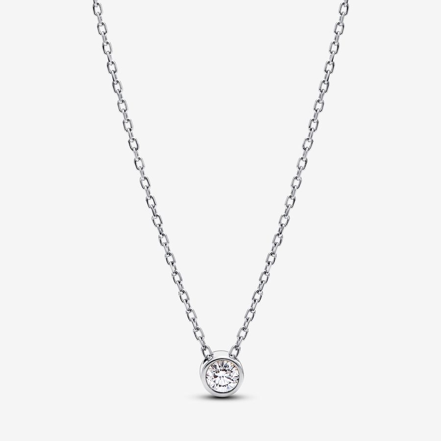 Pandora Era Lab-grown Diamond Bezel Pendant Necklace 0.15 carat tw Sterling Silver image number 0