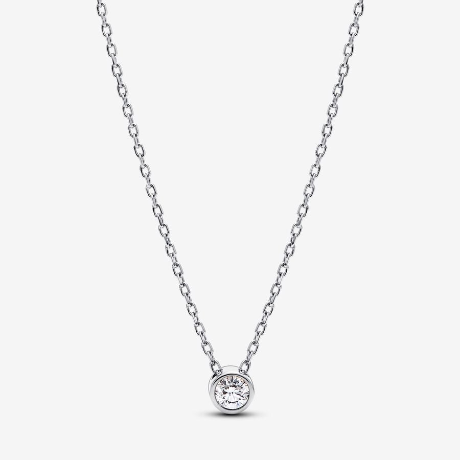 Pandora Era Bezel Lab-grown Diamond Pendant Necklace 0.15 carat tw Sterling Silver image number 0