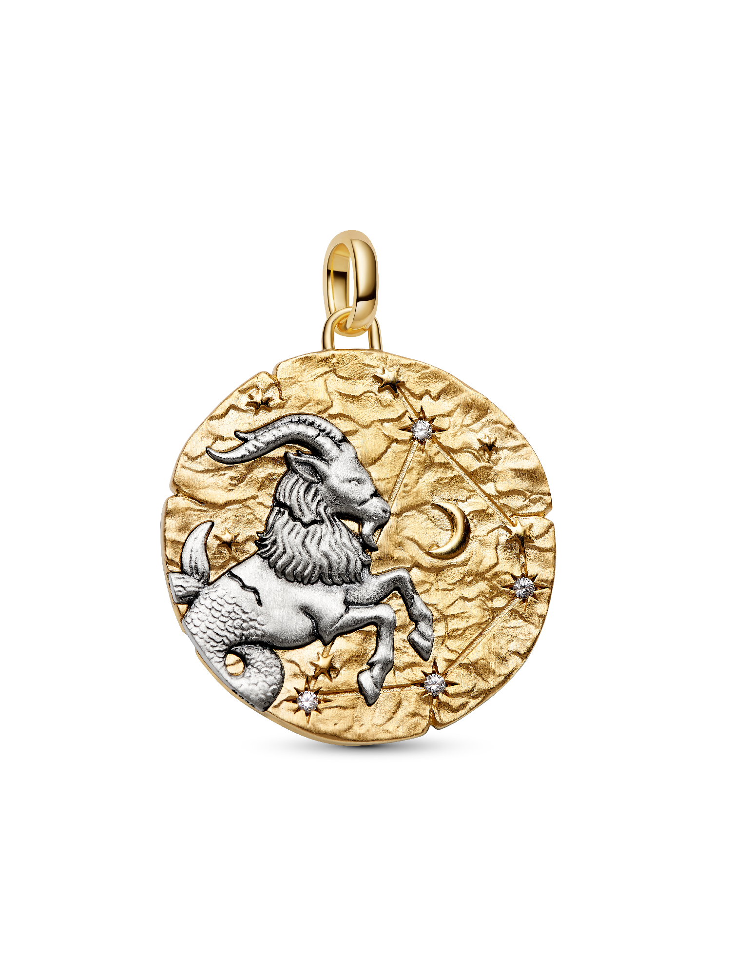 Capricorn Zodiac Oversized Medallion Charm