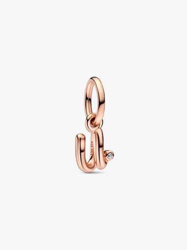 FINAL SALE - Letter U Script Alphabet Dangle Charm