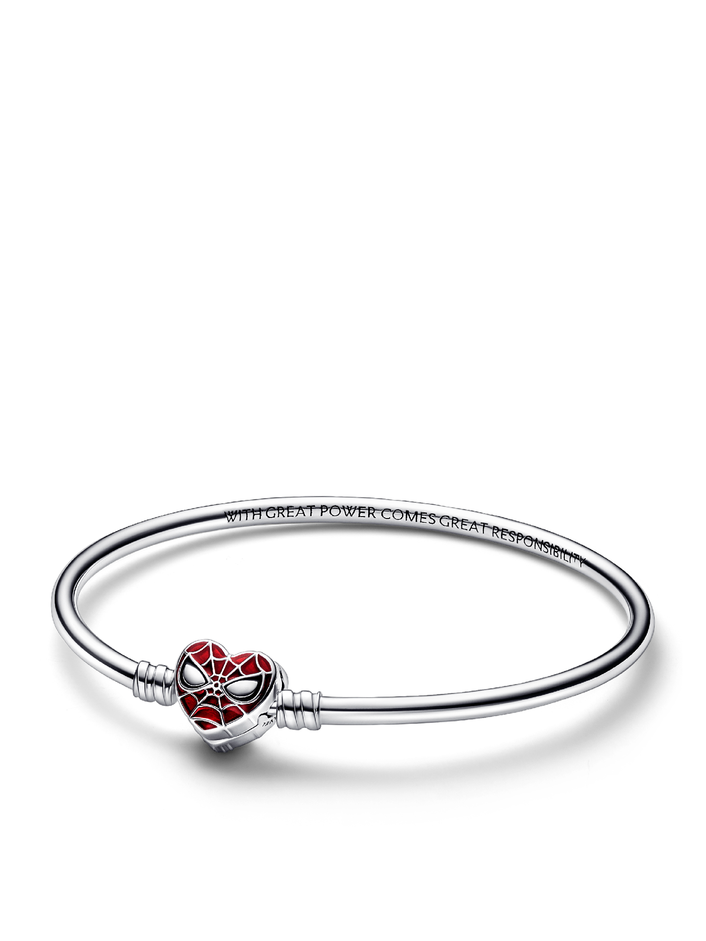 Женский браслет Pandora Moments Marvel Spider-Man Mask Clasp, цвет: Серебро — фото 1