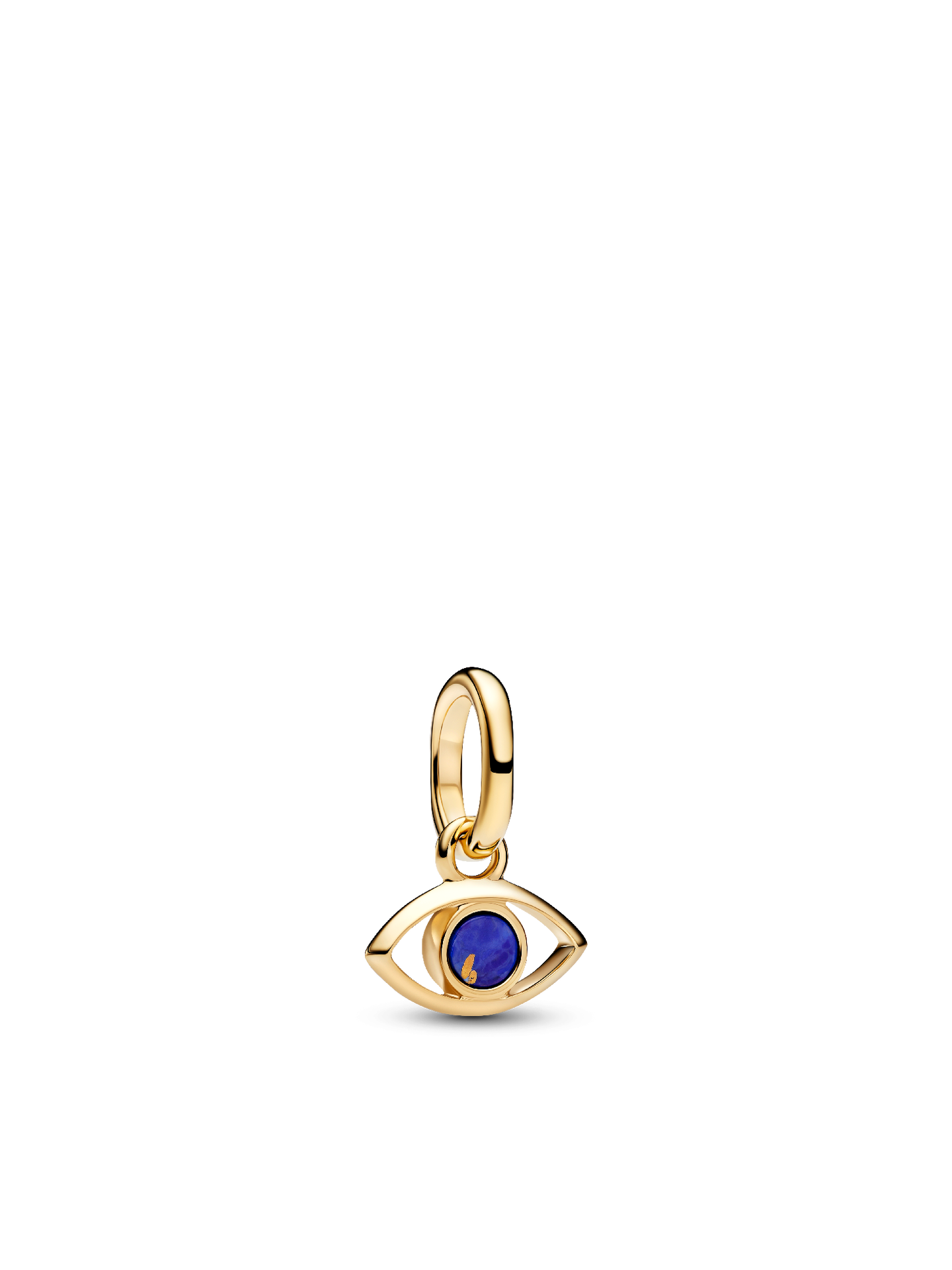 Женский шарм Pandora Blue Evil Eye Mini Dangle Charm, цвет: Позолоченный — фото 1