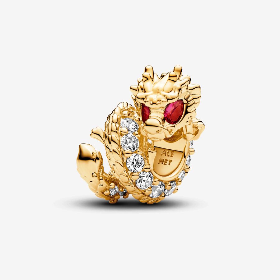 Chinese Year of the Dragon Charm, Gold plated