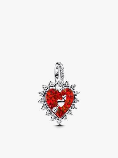 Spinnable Arrow Heart Charm Necklace