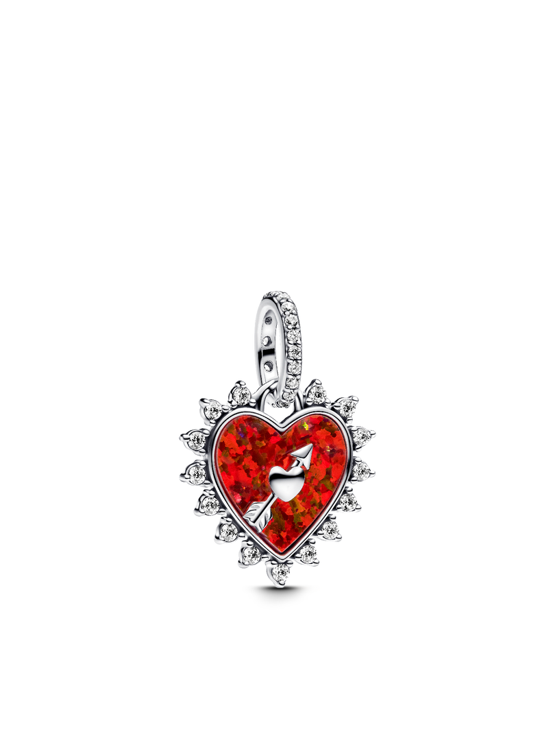 Spinnable Arrow Heart Charm Necklace