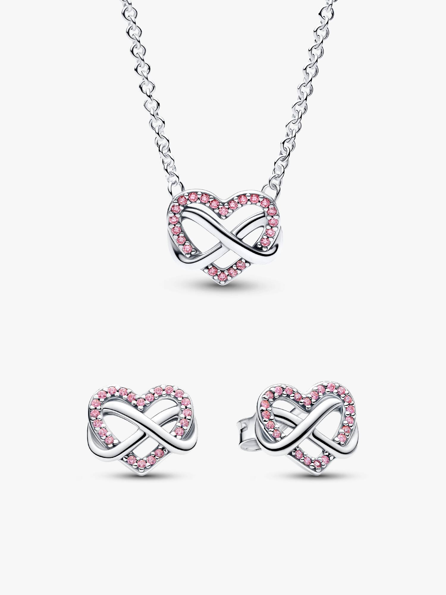 Pink Infinity Heart Jewelry Set
