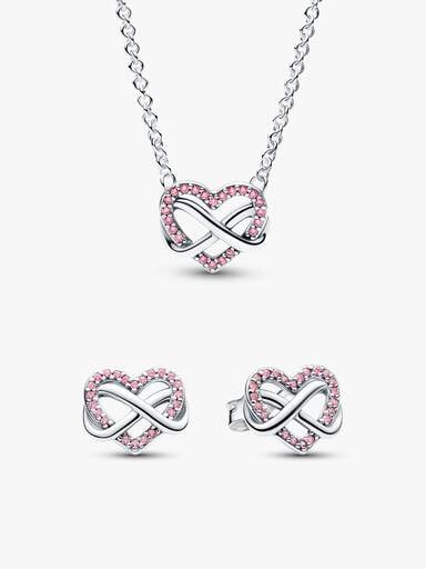 Pink Infinity Heart Jewelry Set