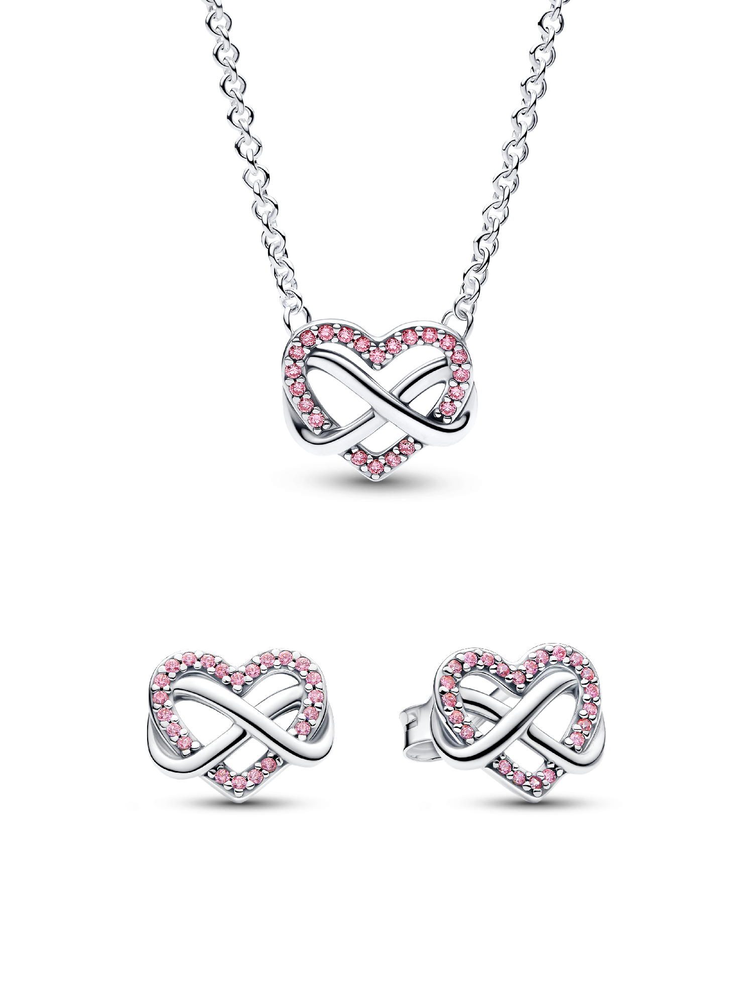 Pink Infinity Heart Jewelry Set