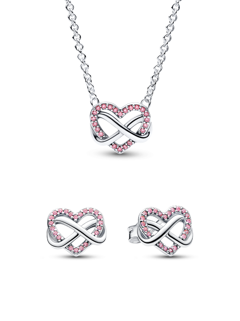 Pink Infinity Heart Jewelry Set