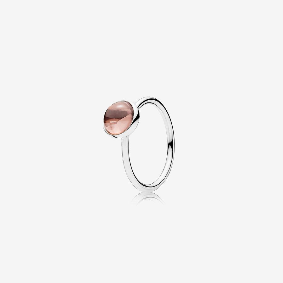 FINAL SALE - Poetic Droplet Ring, Blush Pink Crystal image number 0