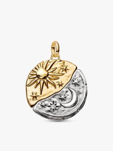 Oversized Sun & Moon Medallion Necklace Set