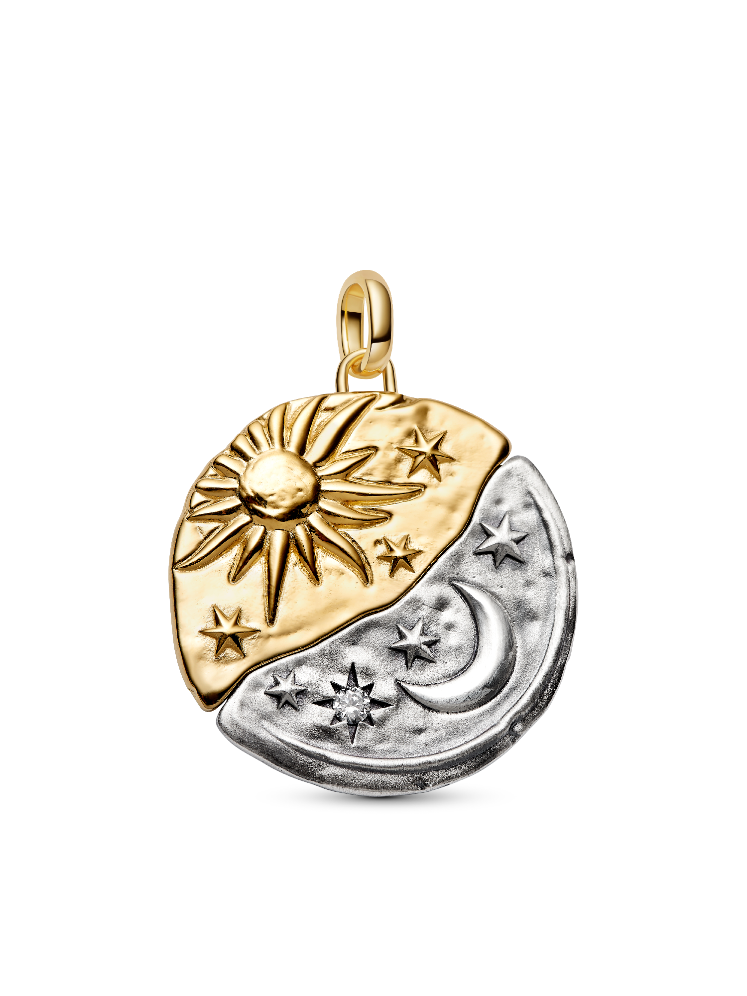 Oversized Sun & Moon Medallion Necklace Set