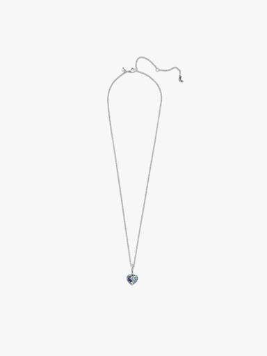 FINAL SALE - Sparkling Blue Moon & Stars Heart Necklace