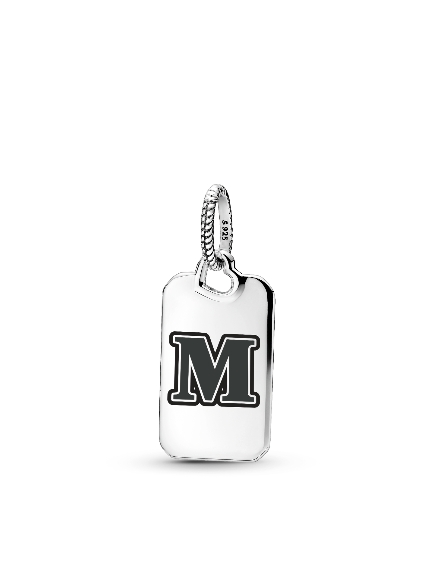 Женская подвеска Pandora Letter M Rectangle, цвет: Серебро — фото 1