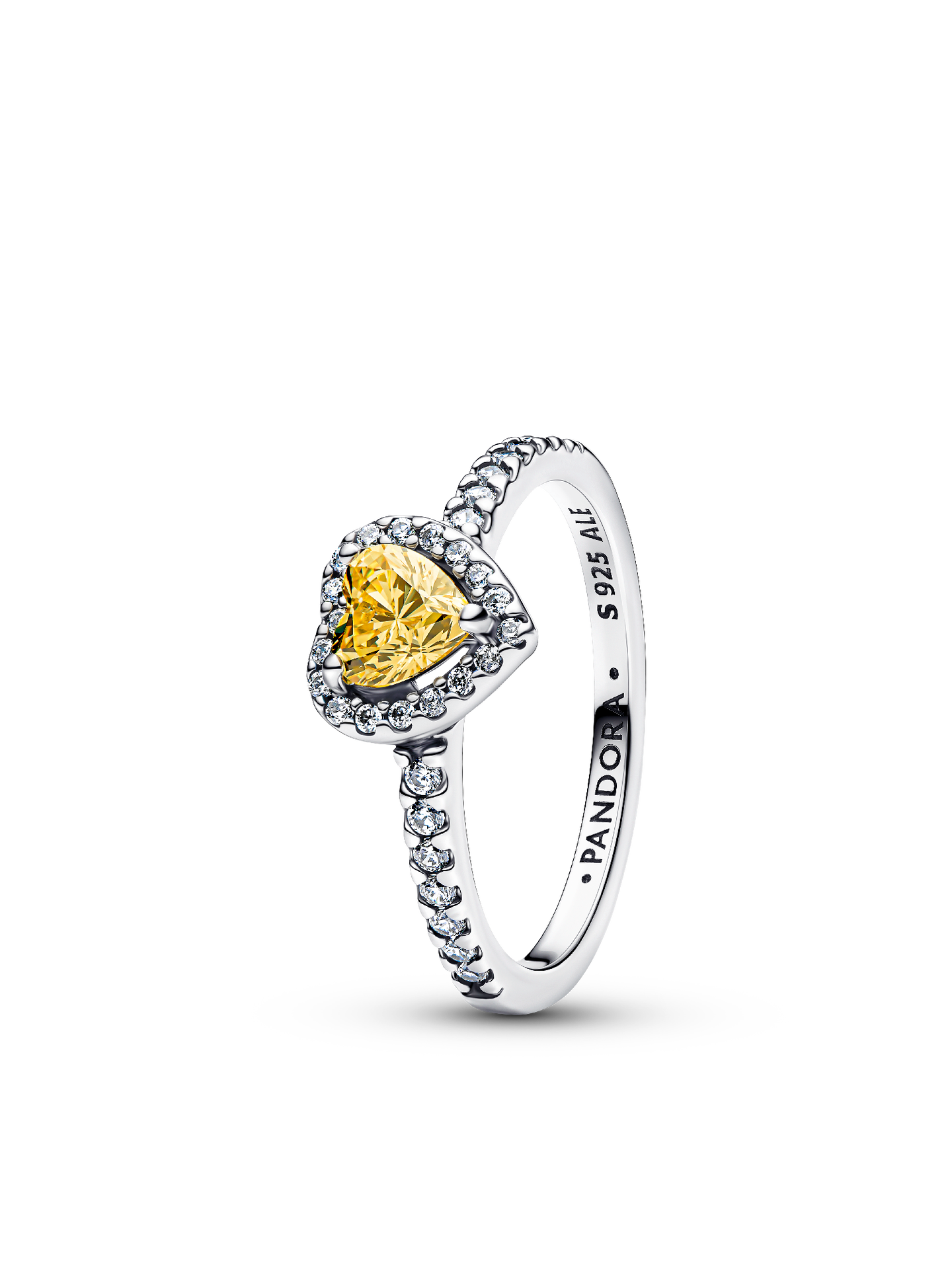 Женское кольцо Pandora Sparkling Elevated Heart, Sterling silver #198421C06, цвет: Серебро — фото 1