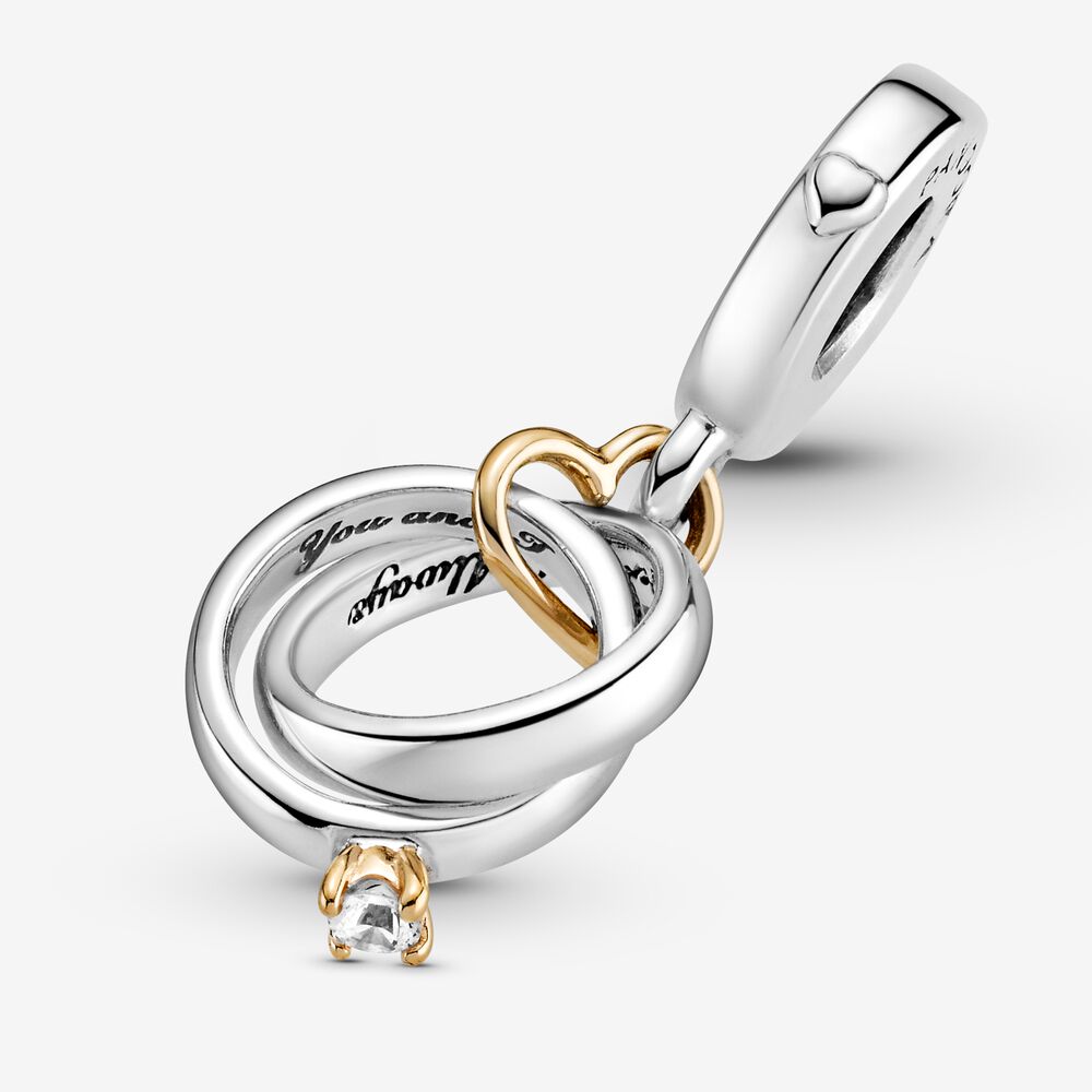 Two-tone Wedding Rings Dangle Charm | Two-tone | Pandora US