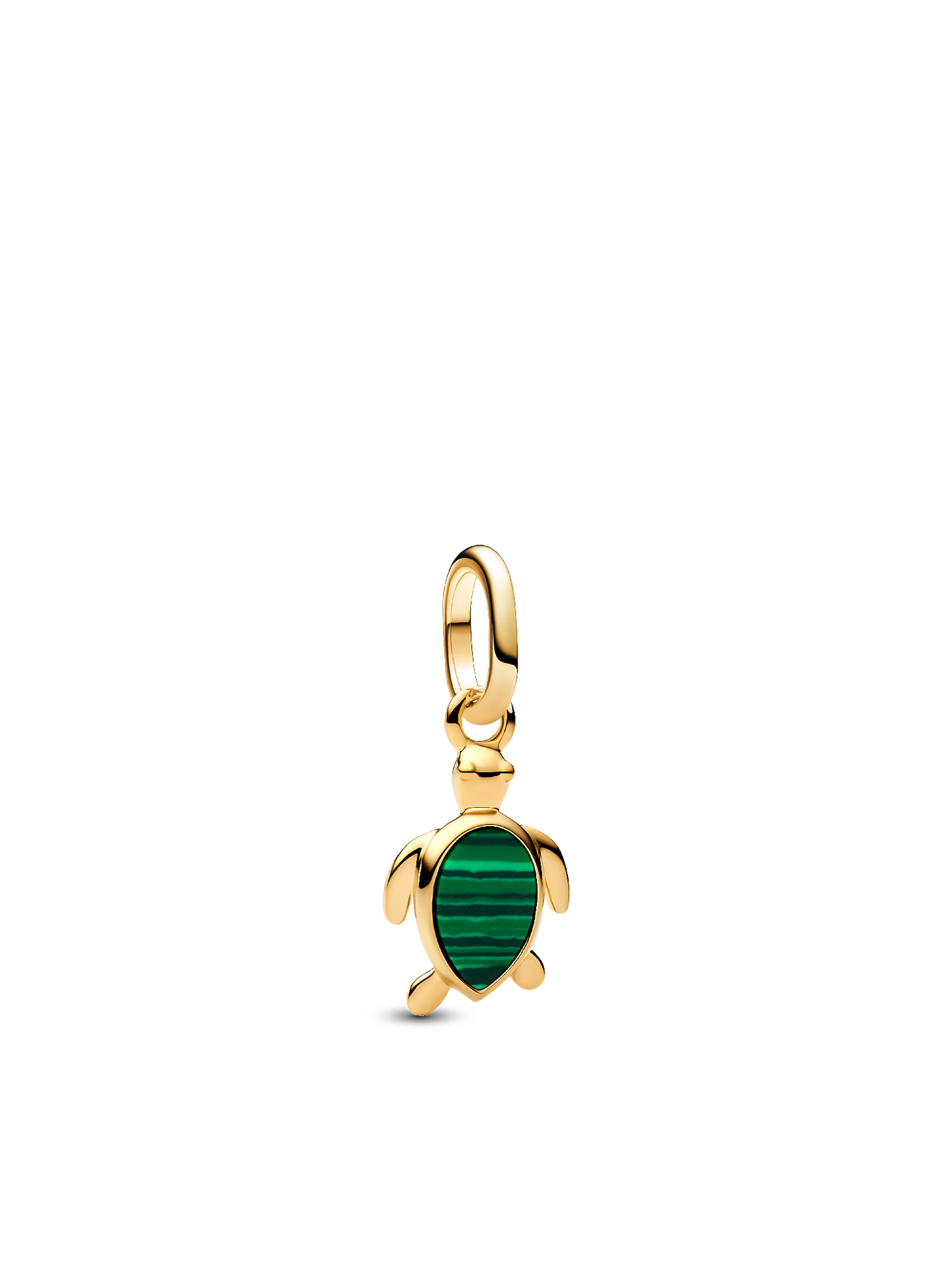 Женский шарм Pandora Green Turtle Mini Dangle Charm, цвет: Позолоченный — фото 1