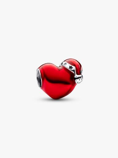 FINAL SALE - Metallic Red Christmas Heart Charm
