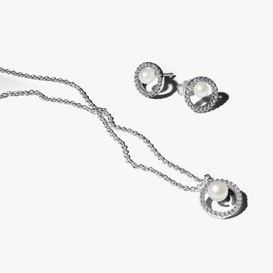 Pearl & Halo Jewelry Set
