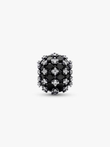 Sparkling Pavé Round Black Charm