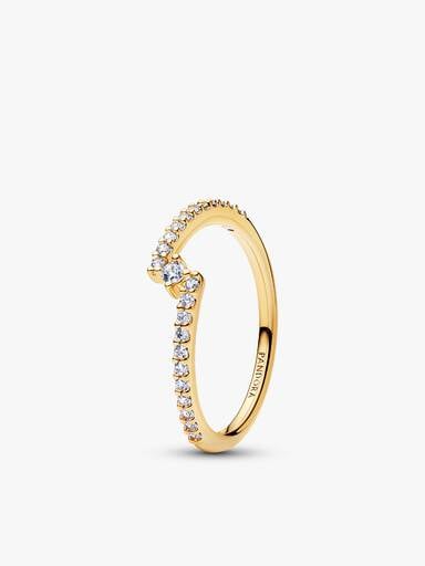 Sparkling Split Pave Two Tone Ring Set