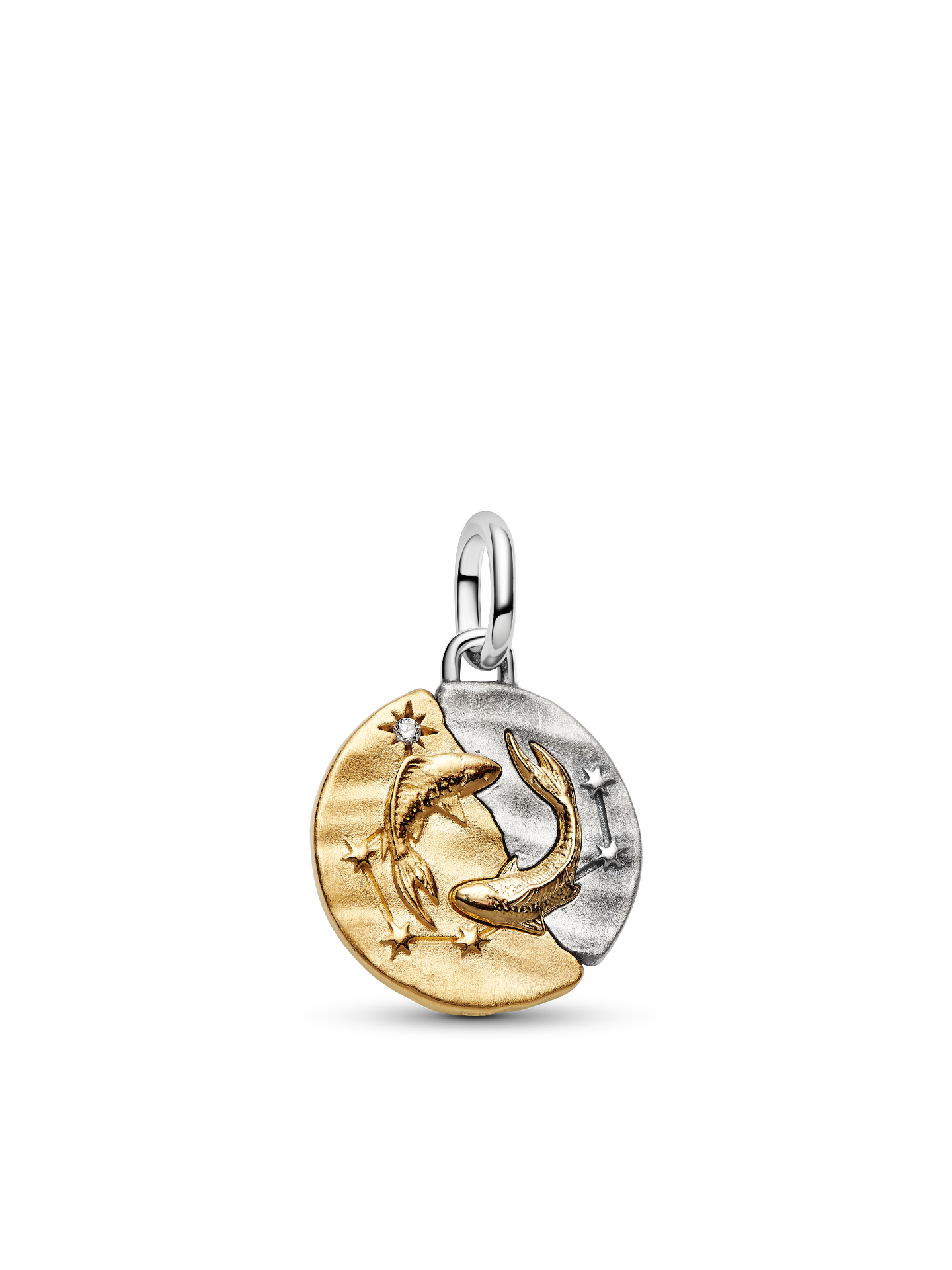 Женский шарм Pandora Pisces Zodiac Medallion Charm, цвет: Двухцветный — фото 1