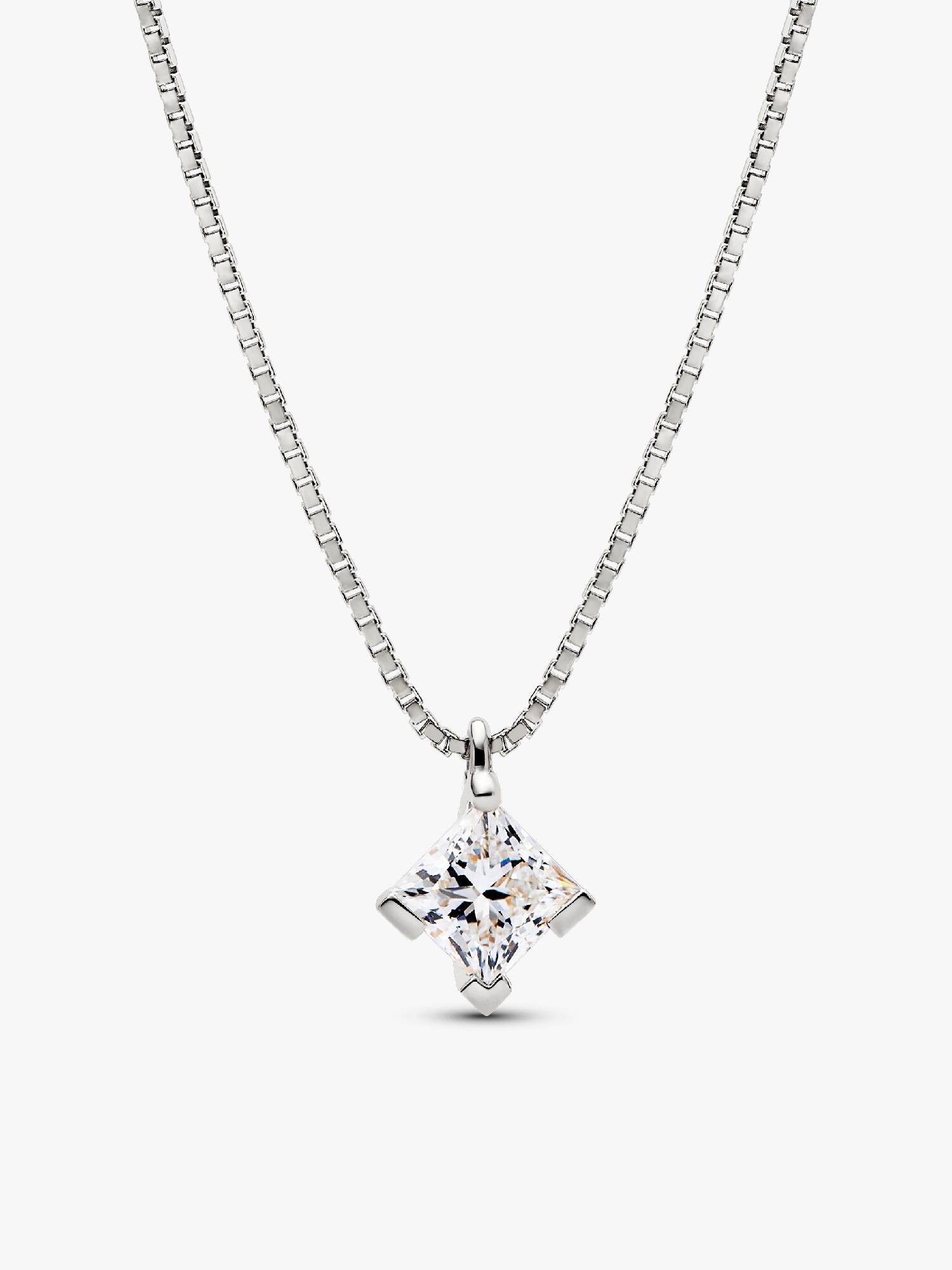 FINAL SALE - Pandora Nova 14k White Gold Lab-grown Diamond Pendant Necklace