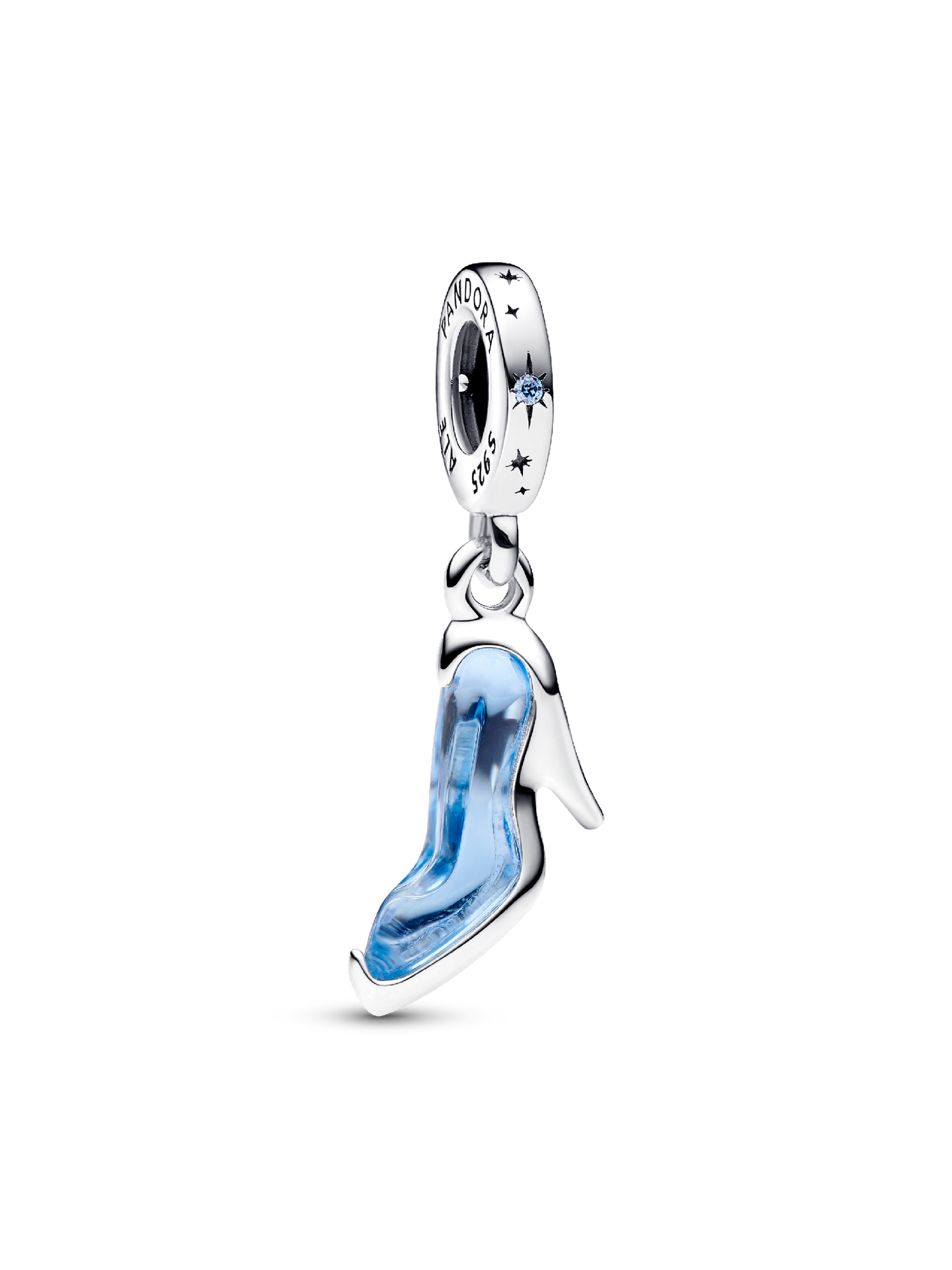 Женские тапочки Pandora Disney Cinderella's Glass Slipper Dangle Charm, цвет: Серебро — фото 1