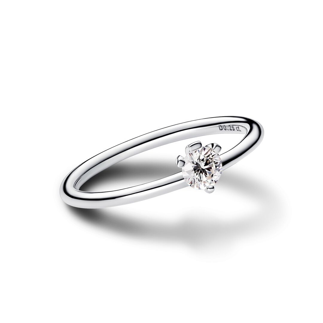 Pandora Nova Lab-grown Diamond Off-set Ring 0.25 carat tw Sterling Silver