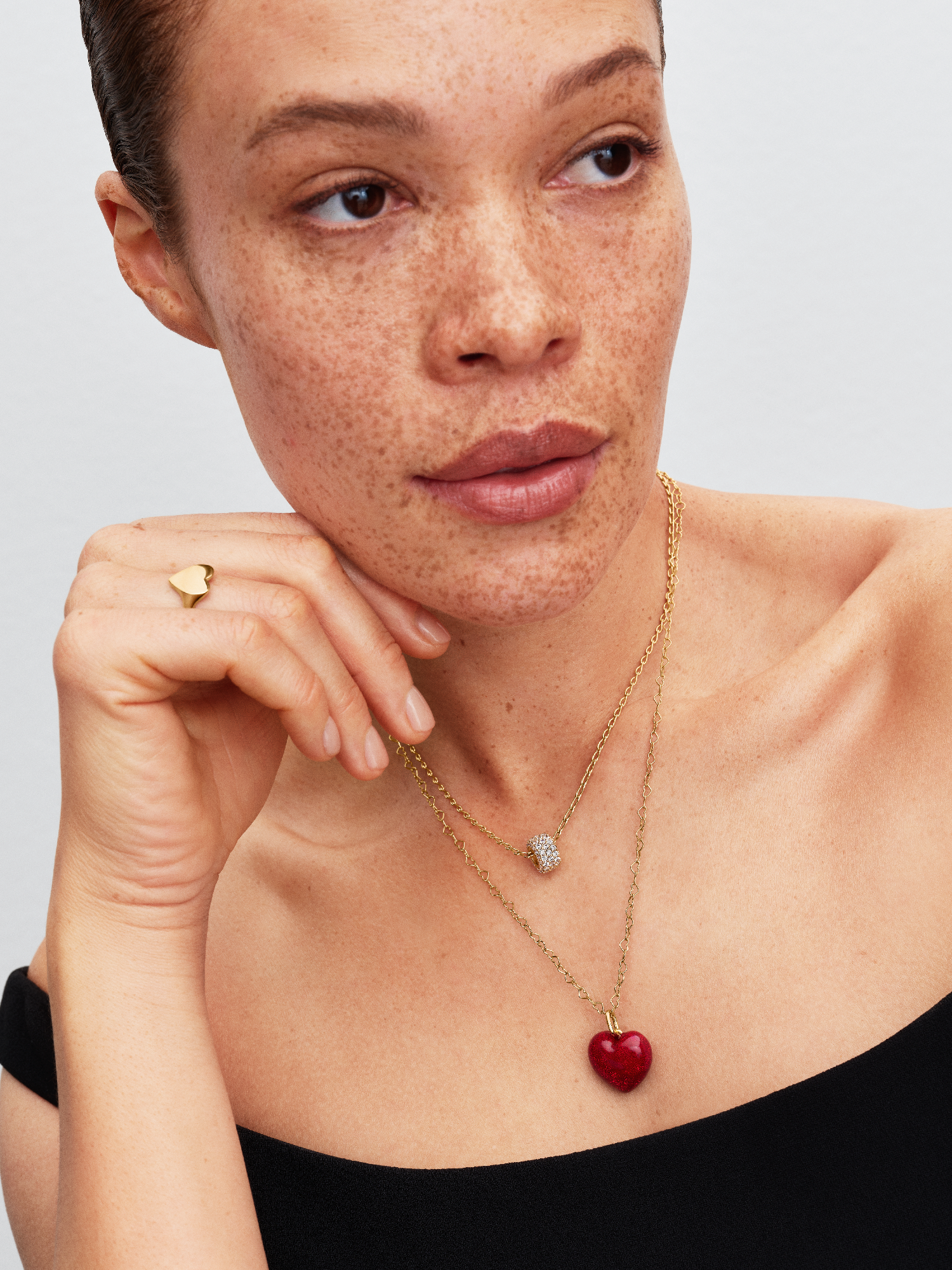 Red Puffy Heart Dangle Charm