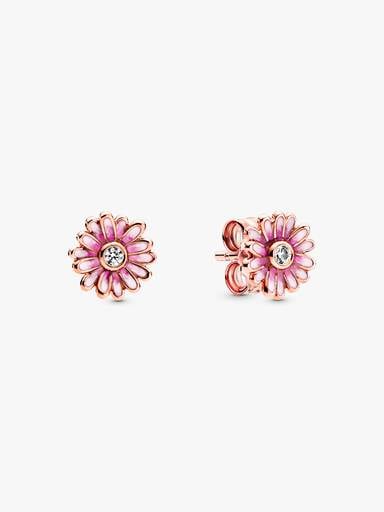 FINAL SALE - Pink Daisy Flower Stud Earrings
