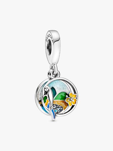 FINAL SALE - Brazil Beach & Parrot Dangle Charm
