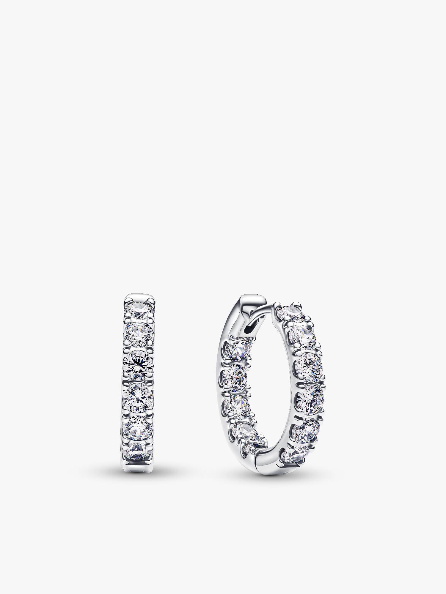 Sparkling Row Eternity Hoop Earrings