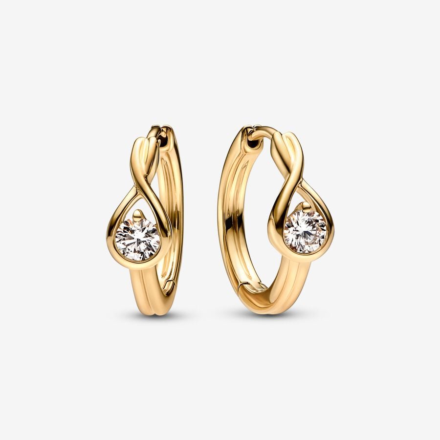 Pandora Infinite Lab-grown Diamond Hoop Earrings 0.50 ct tw 14k Gold image number 0