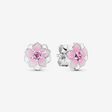 FINAL SALE - Pink Magnolia Flower Stud Earrings