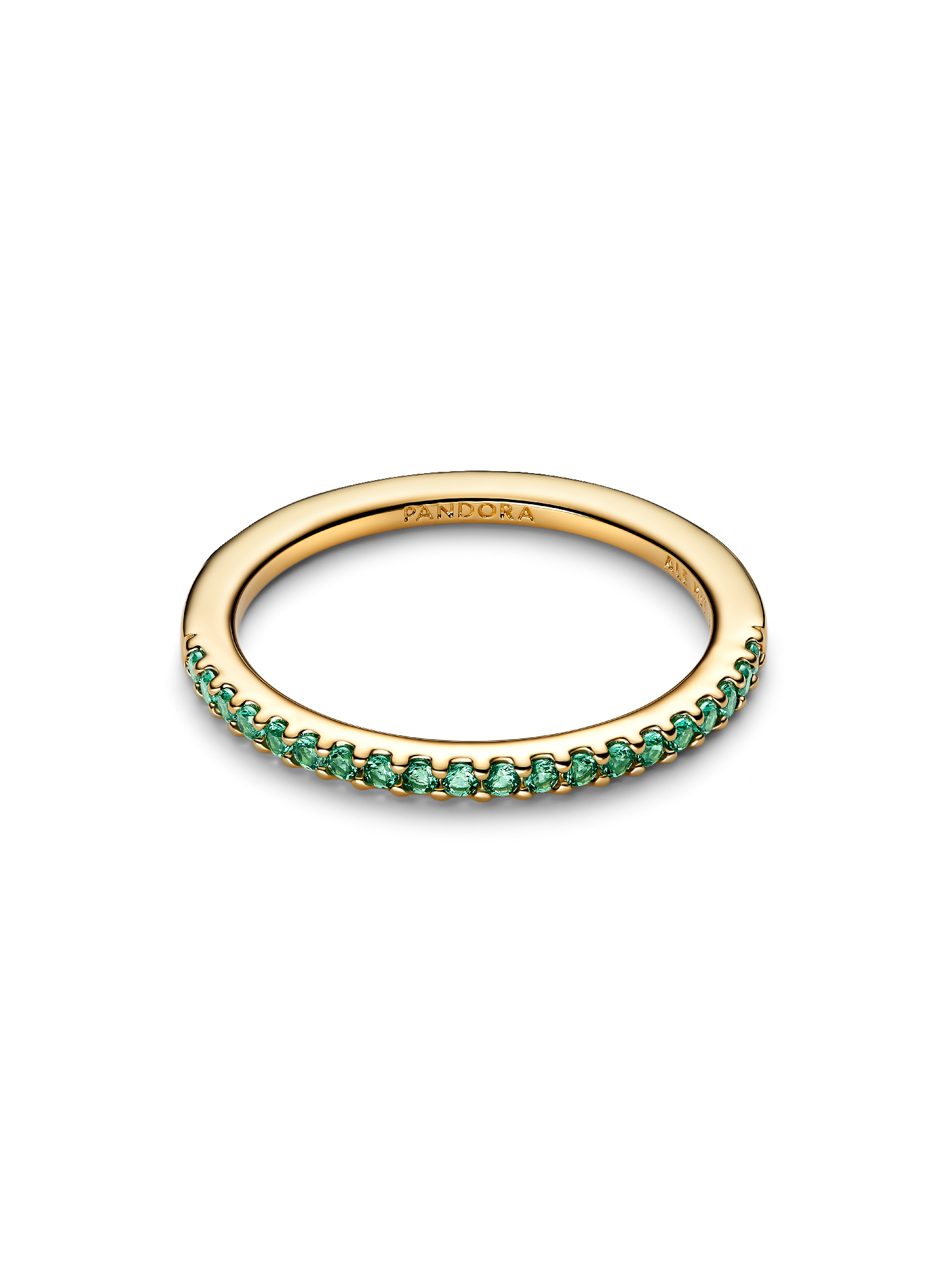 Sparkling Green Half-Eternity Band Ring