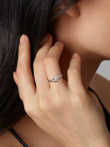 FINAL SALE - Pandora Infinite 14k White Gold Lab-grown Diamond Ring