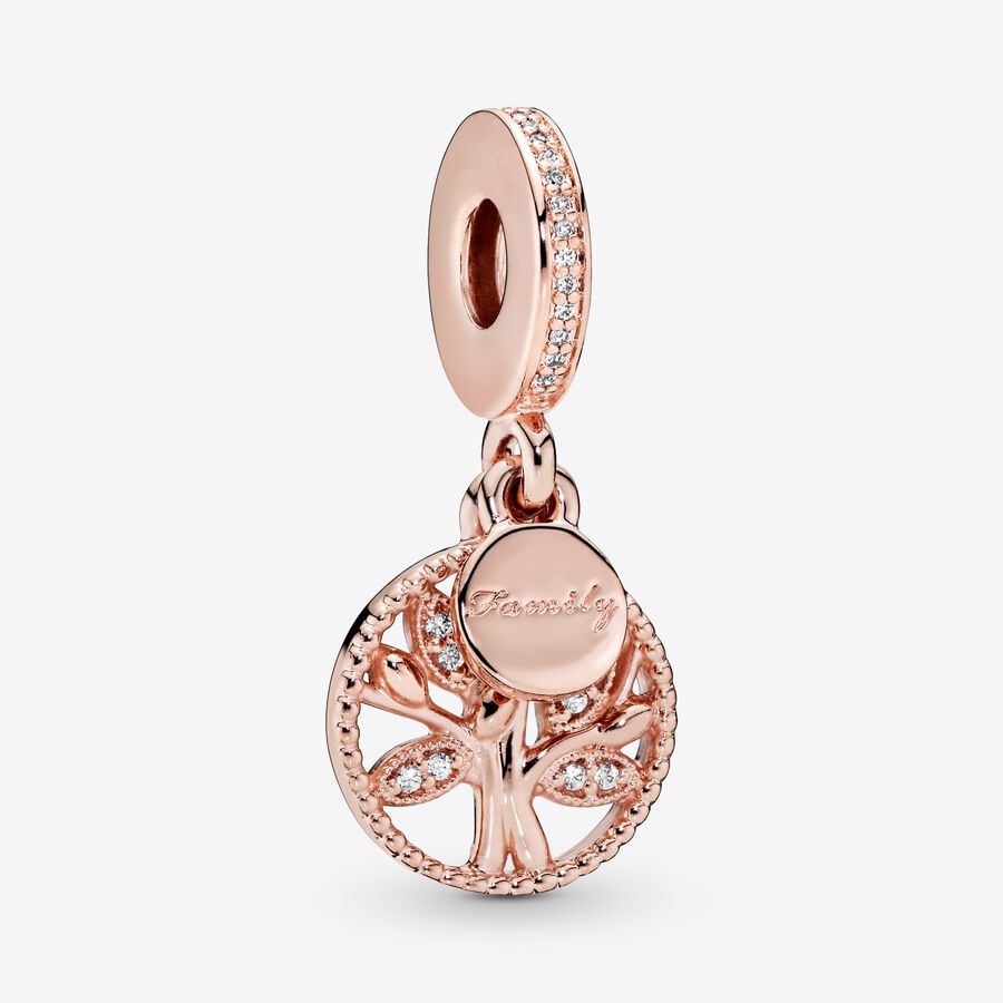 Sparkling Tree Dangle Charm | Rose gold plated Pandora