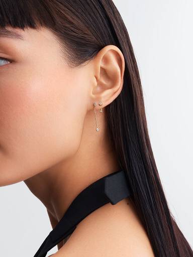 Pandora Era Bezel Lab-Grown Diamond Paperclip Chain Drop Earrings