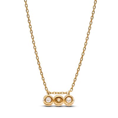 Pandora Era Bezel Triple Lab-grown Diamond Pendant Necklace 0.45 carat tw 14k Gold