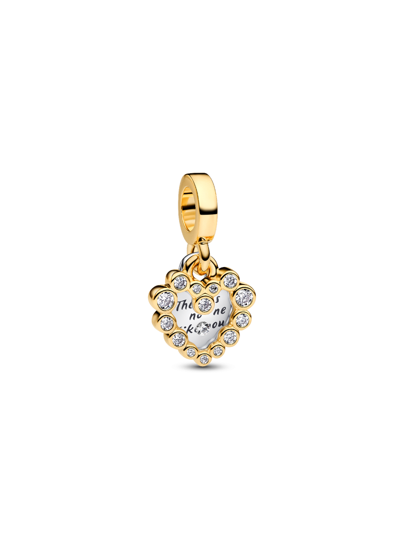 Sparkling Heart Double Dangle Charm