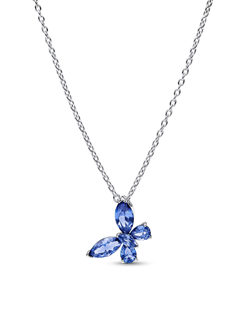 Winter Blue Butterfly Necklace and Earring Set