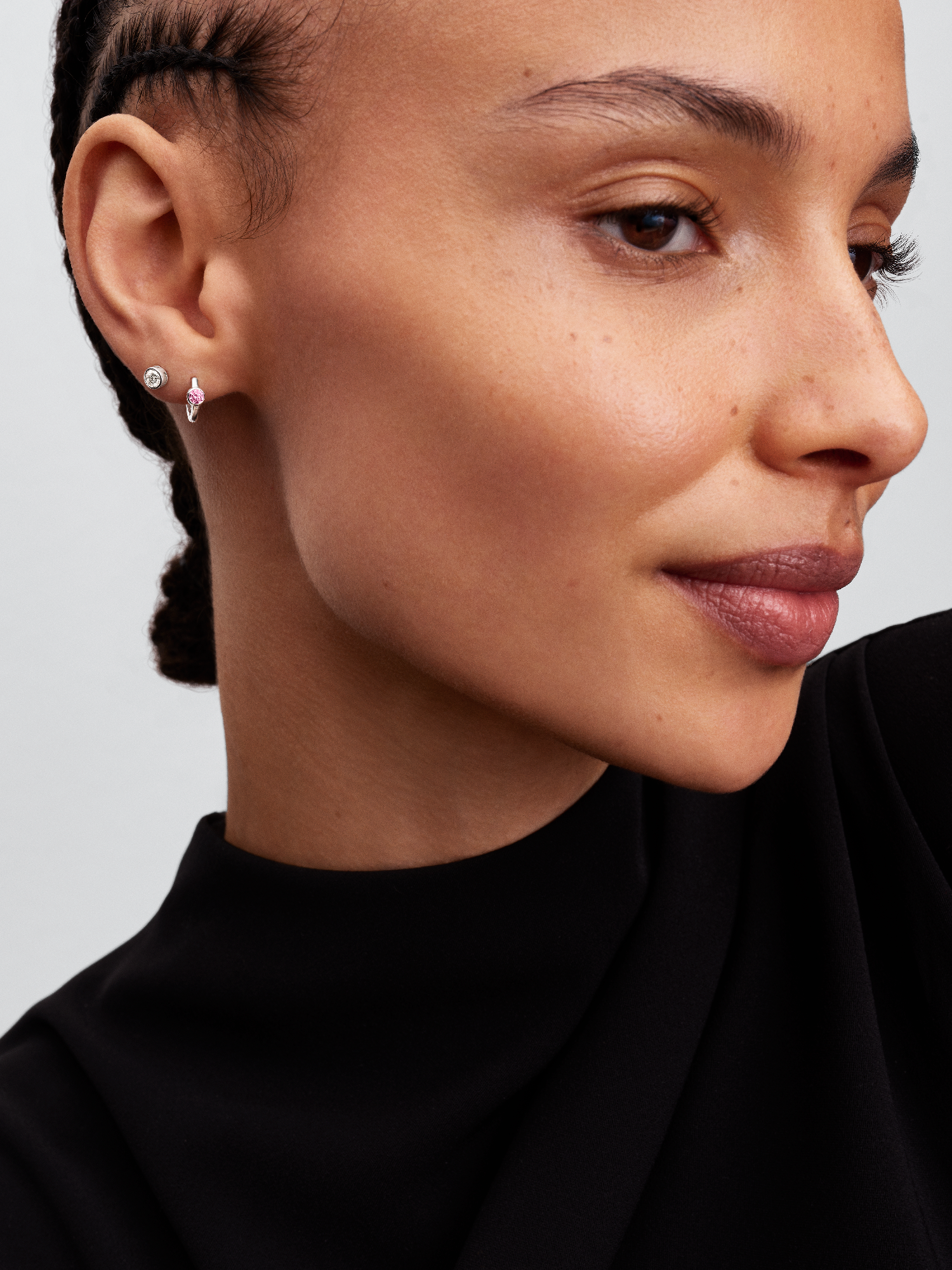 Pandora Era Bezel Sterling Silver Lab-grown Diamond Earrings