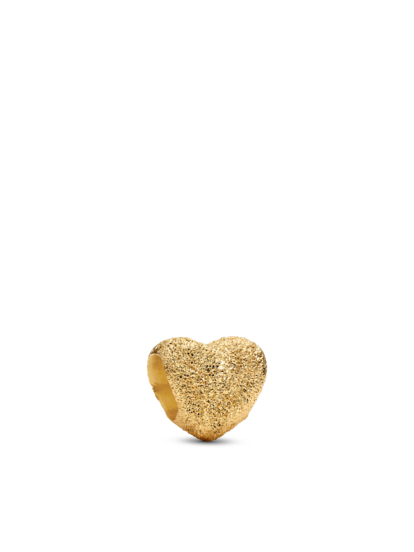 Женский шарм Pandora Textured Heart Mini Charm, цвет: Позолоченный — фото 1
