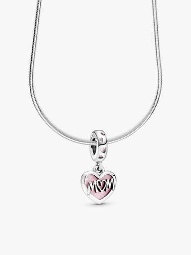 Script Heart Mom Necklace Set