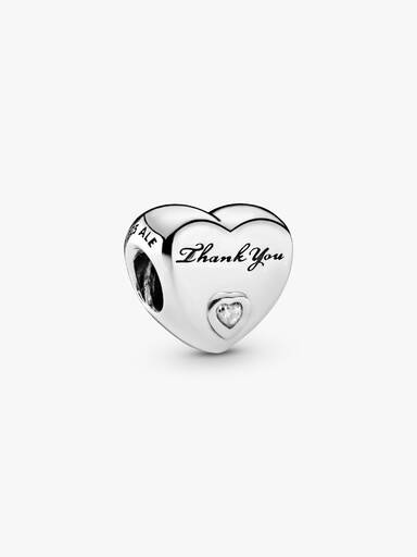 FINAL SALE - Polished Thank You Heart Charm